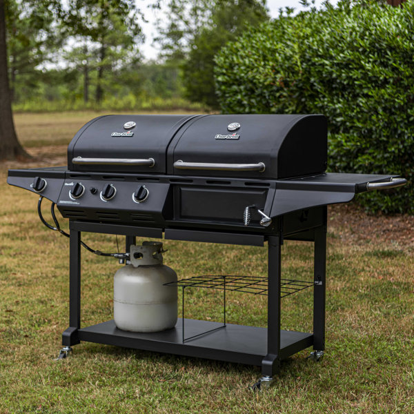 CharBroil CharBroil Deluxe Charcoal & 3Burner Propane Gas Combo Grill with Side Burner